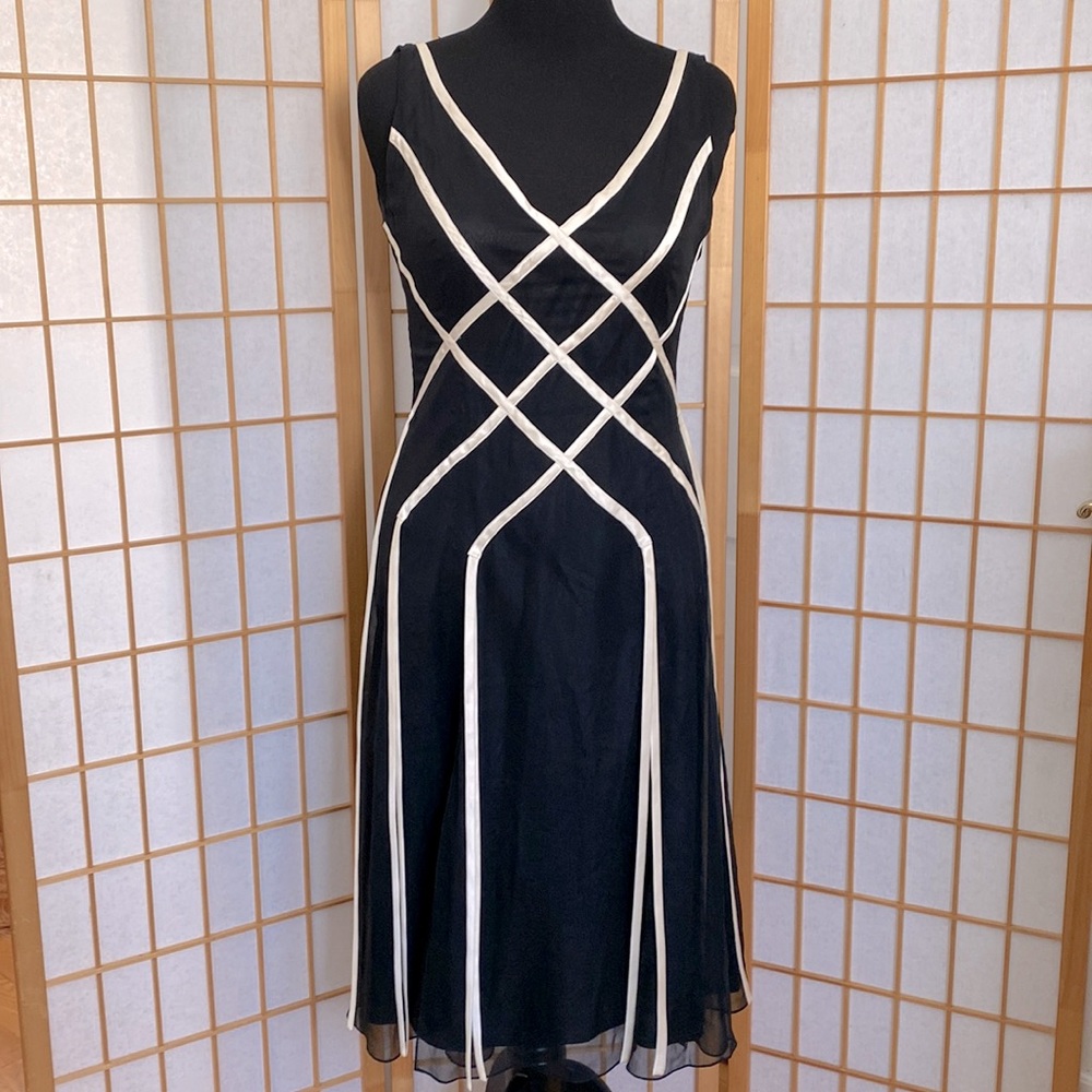 Silk formal dress; ballet inspired; ribbons